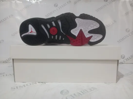 BOXED PAIR OF NIKE JUMPMAN TWO TREY SHOES IN WHITE/RED/BLACK UK SIZE 7