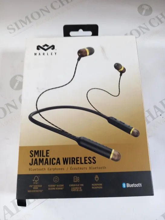 BOXED HOUSE OF MARLEY SMILE JAMAICA WIRELESS BLUETOOTH EARPHONES EM-JE083-BA