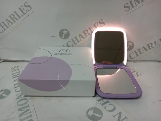 BOXED TILI LUXURY LED ADJUSTABLE MAGNIFICATION MIRROR PURPLE