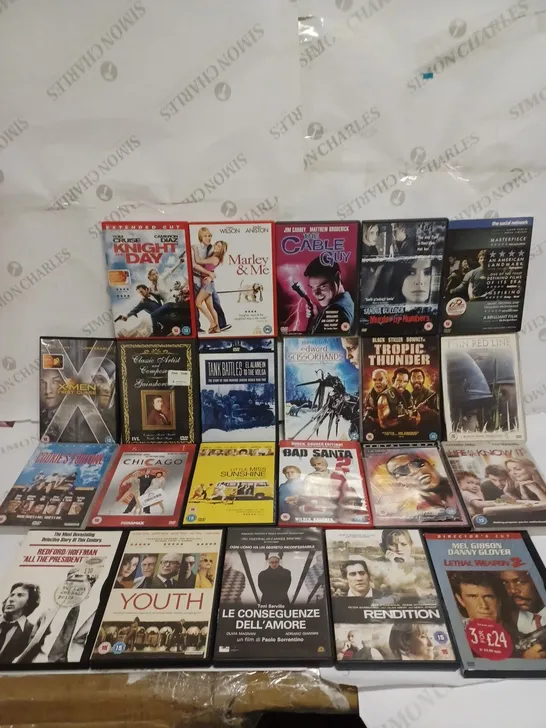 LOT TO CONTAIN 22 X ASSORTED FILMS & DVD'S, INCLUDES EDWARD SCISSOR HANDS, LETHAL WEAPON 2, X-MEN ETC 