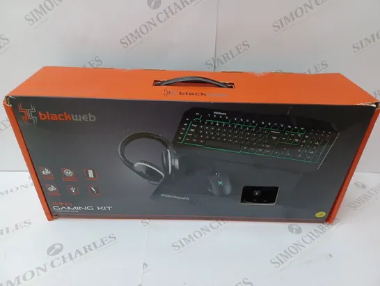 BRAND NEW BOXED BLACKWEB 4 IN 1 GAMING KIT INCLUDING KEYBOARD, MOUSE AND HEADSET