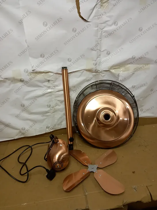 TOWER COPPER METAL PEDESTAL FAN 