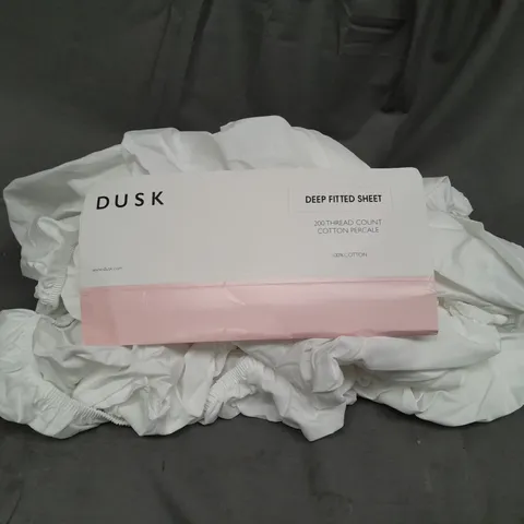 DUSK DEEP FITTED SHEET 200-THREAD COUNT COTTON PERCALE 