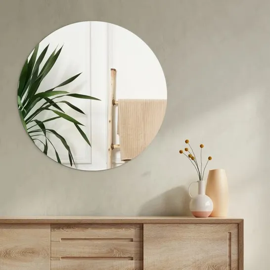 BOXED ROUND WALL MOUNTED BATHROOM/ VANITY MIRROR