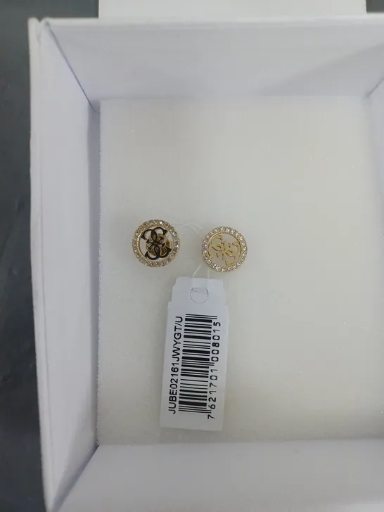 GUESS STUDS PARTY 12MM 4G LOGO STUD EARRINGS RRP £40