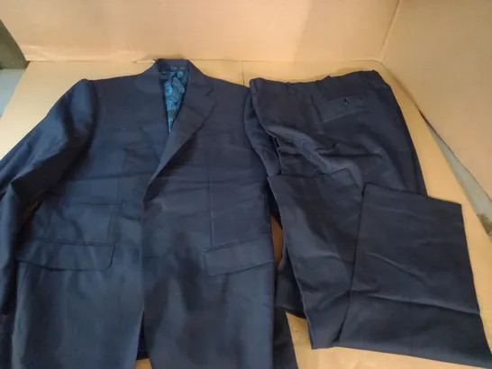 X JAMES PALOMBO NAVY SUIT JACKET AND TROUSERS - SIZE MTM 