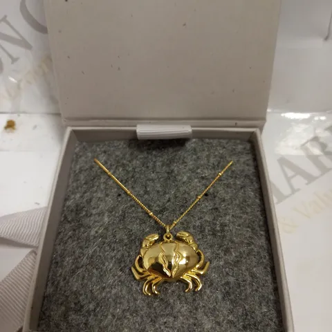 DAINTY LONDON GOLD EFFECT CRAB PENDANT NECKLACE 