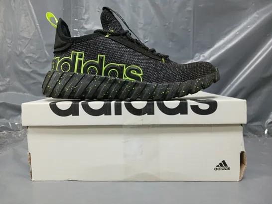 BOXED PAIR OF ADIDAS KAPTIR 3.0 K SHOES IN BLACK/GREEN UK SIZE 5