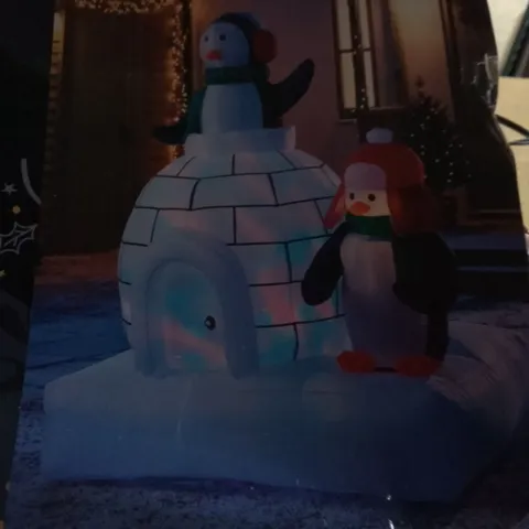 BOXED HOME BASE 5FT INFLATABLE IGLOO AND PENGUINS