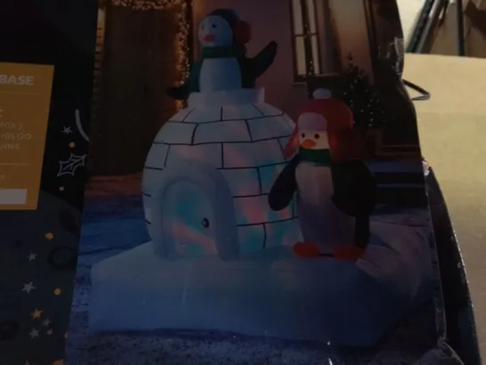 BOXED HOME BASE 5FT INFLATABLE IGLOO AND PENGUINS