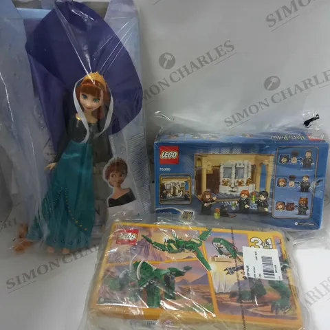 BOX OF APPROX 5 ITEMS TO INCLUDE HARRY POTTER LEGO SET 76386, LEGO CREATOR SET 31058, DISNEY FROZEN ANNA DOLL