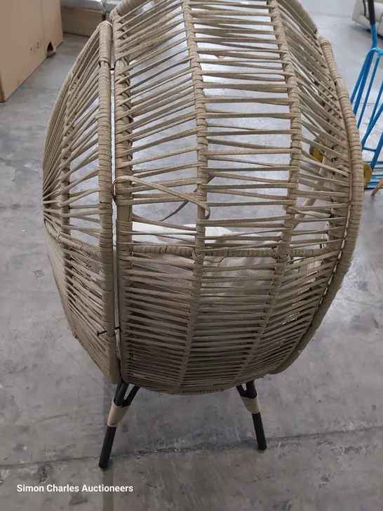 DESIGNER RATTAN EGG CHAIR & CUSHION