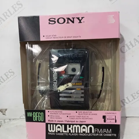 SONY WM-BF60 WALKMAN FM/AM RADIO CASSETTE PLAYER