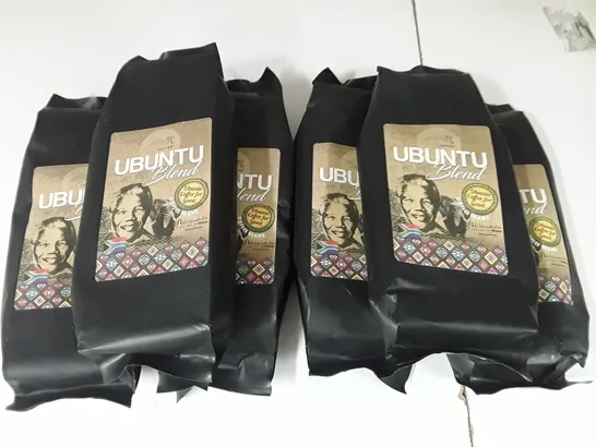 LOT OF 6 UBUNTU BLEND 227G BAGS OF COFFEE BEANS 