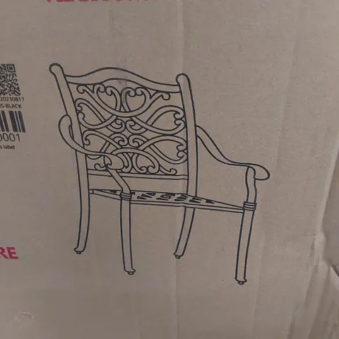 BOXED SET OF 4 GARDEN/PATIO CHAIRS - BLACK 