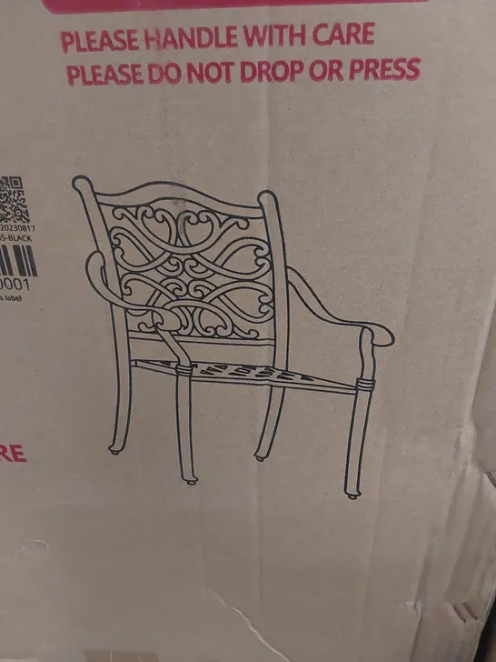 BOXED SET OF 4 GARDEN/PATIO CHAIRS - BLACK 