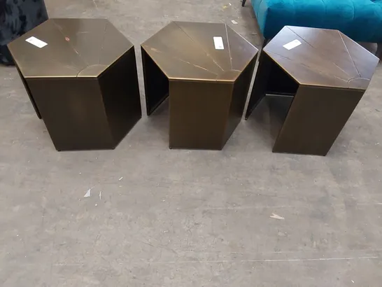 SET OF 3 DESIGNER METAL SIDE TABLES (3 ITEMS)