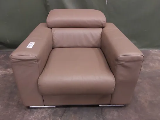 BROWN LEATHER ARMCHAIR 