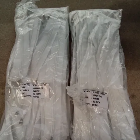 BOX CONTAINING 2000 #5 12" WHITE CUT LENGTH COMPLETE ZIPPERS 