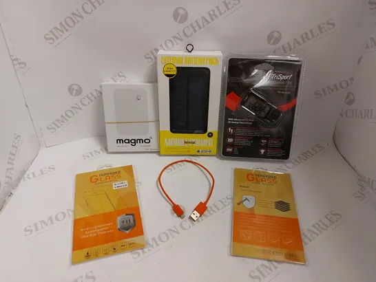 BOX OF APPROX 10 ITEMS TO INCLUDE PEDOMETER, SCREEN PROTECTORS, MAGMO CALL RECORDER