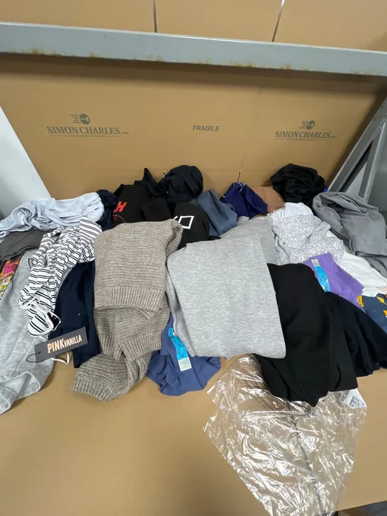 LOT OF ASSORTED CLOTHING ITEMS TO INCLUDE H&M AND PINK VANILLA 