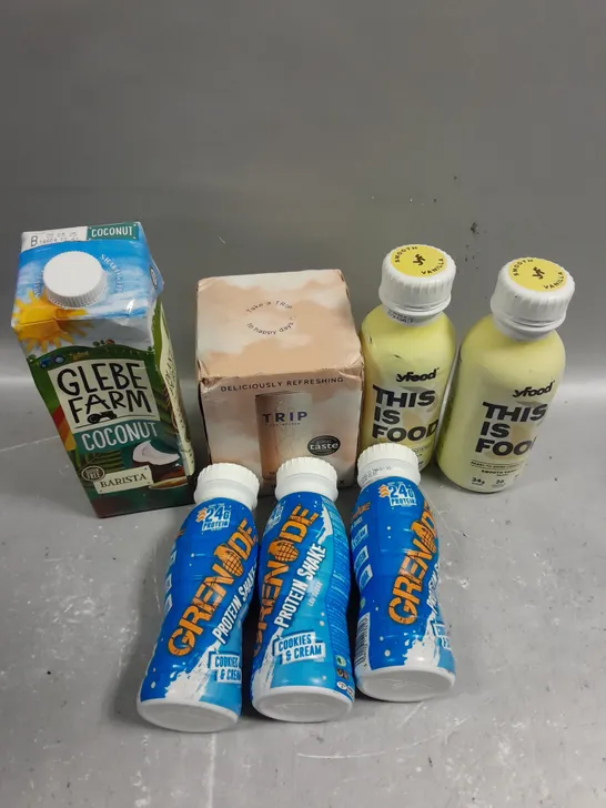 APPROXIMATELY 10 ASSORTED DRINK PRODUCTS TO INCLUDE PROTEIN SHAKES, THIS IS FOOD DRINKS, COCONUT MILK ETC - COLLECTION ONLY 