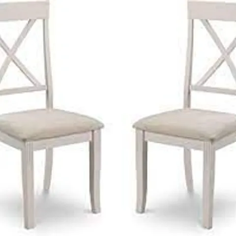 BOXED PAIR OF DAVENPORT DINING CHAIRS WHITE/IVORY (1 BOX)