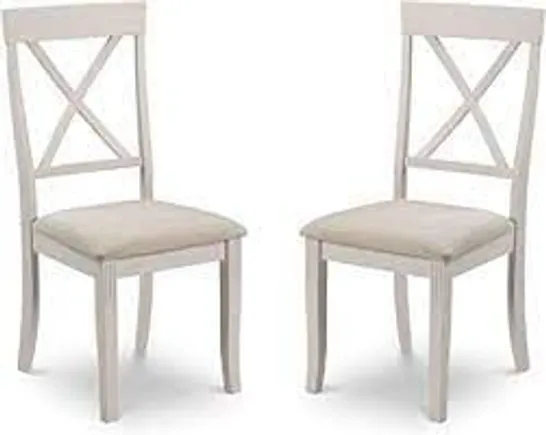 BOXED PAIR OF DAVENPORT DINING CHAIRS WHITE/IVORY (1 BOX) RRP £105