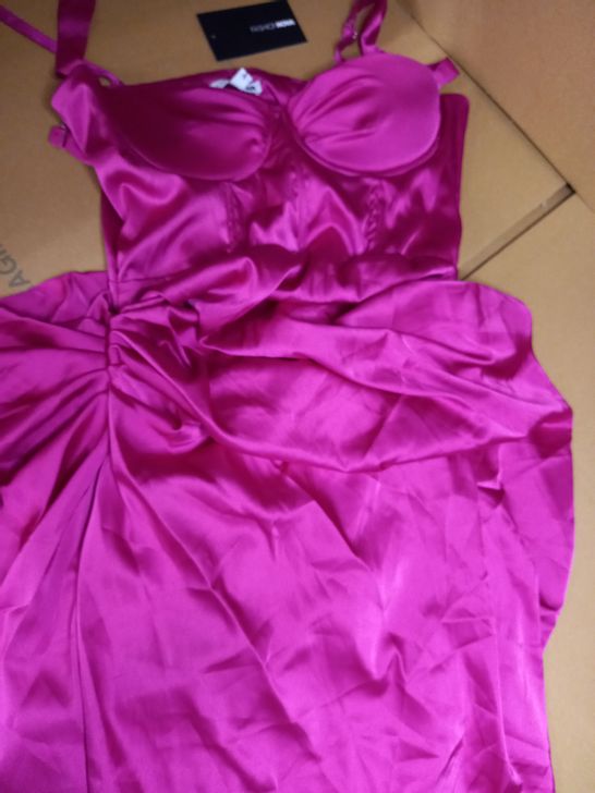 DESIGNER WITH LOVE MAGENTA SATIN MIDI DRESS - XL