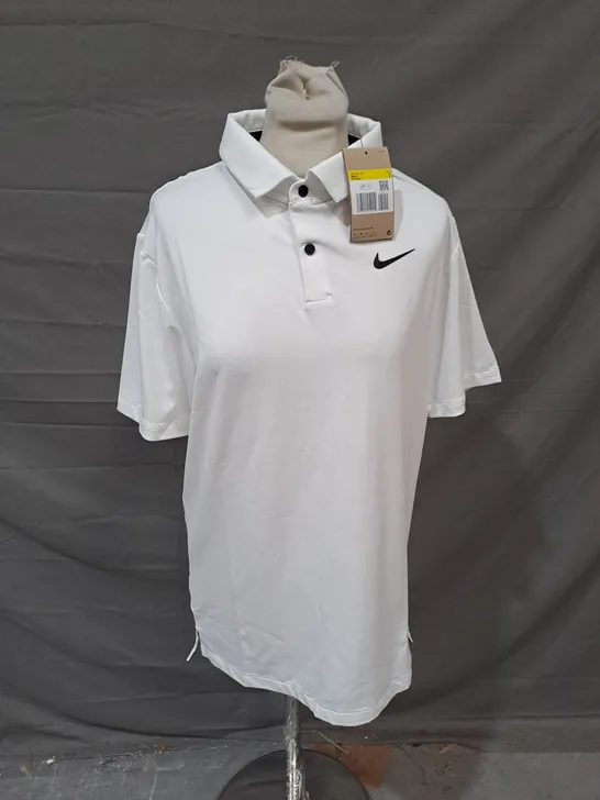 NIKE DRI-FIT GOLF SHIRT IN WHITE SIZE S