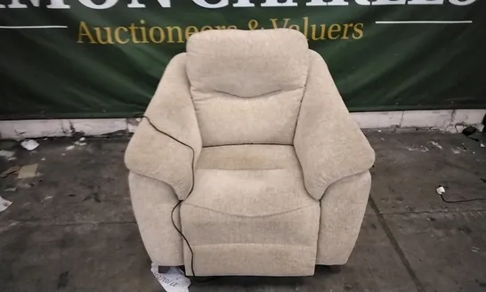 QUALITY BRITISH DESIGNED & MANUFACTURED G PLAN BEIGE FABRIC ELECTRIC RECLINING ARMCHAIR 