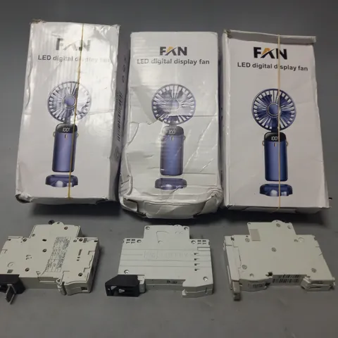 APPROXIMATELY 10 ASSORTED ITEMS TO INCLUDE DIGITAL DISPLAY FANS, ETC