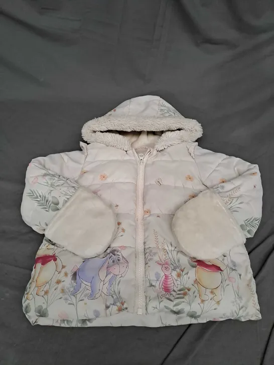 GIRLS WINNIE THE POOH ZIPPED WINTER COAT SIZE UNSPECIFIED