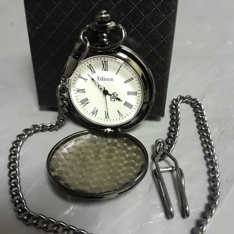 MENS EDISON POCKET WATCH WITH CHAIN – BRAND NEW IN BOX