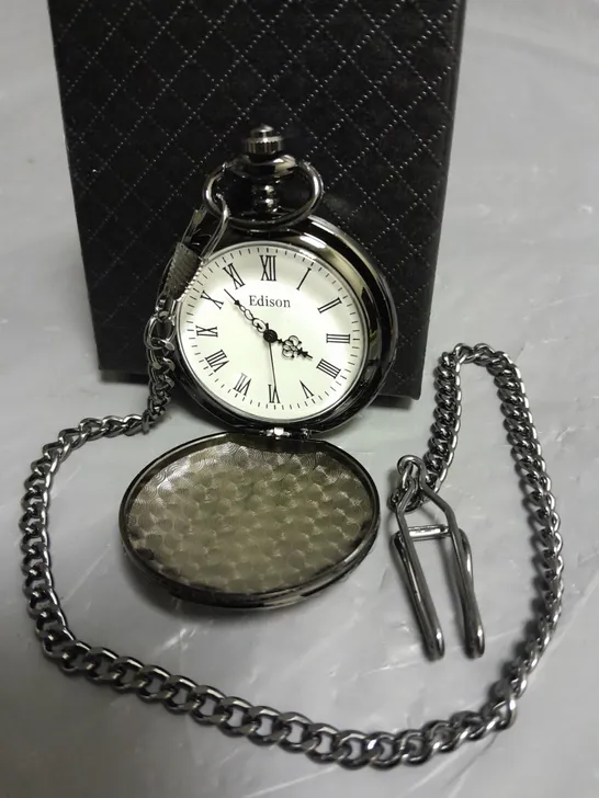 MENS EDISON POCKET WATCH WITH CHAIN – BRAND NEW IN BOX