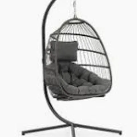 BOXED MY GARDEN STORIES OSLO COLLAPSIBLE COCOON EGG CHAIR - NATURAL 