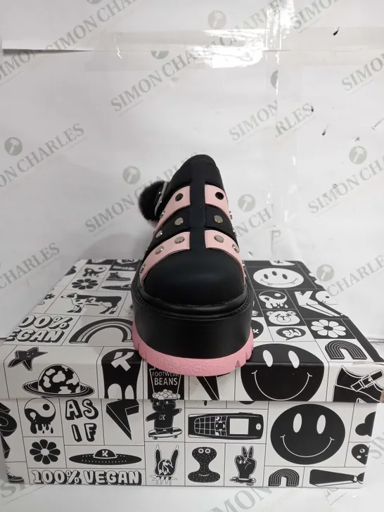 KOI FOOTWEAR PURRING POLTERGEIST PINK PLATFORM SANDALS - SIZE 3 