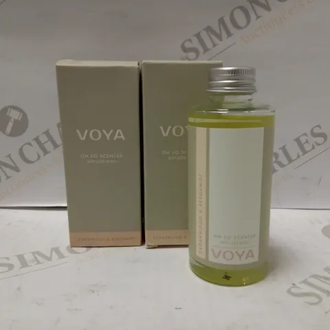 LOT OF 2 X 100ML VOYA OH SO SCENTED REED DIFFUSER REFILLS - CEDARWOOD & BERGAMOT 