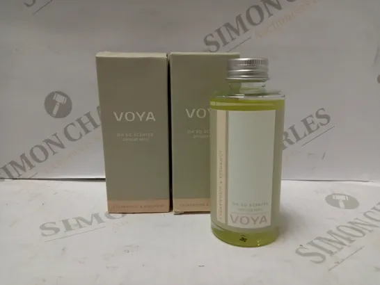 LOT OF 2 X 100ML VOYA OH SO SCENTED REED DIFFUSER REFILLS - CEDARWOOD & BERGAMOT 