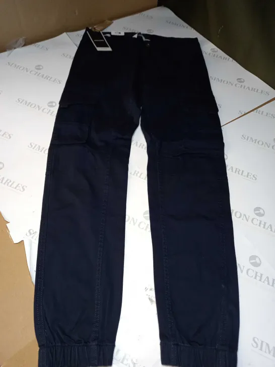 JACK & JONES TAPERED STRAIGHT LEG PANTS IN NAVY - SIZE 32