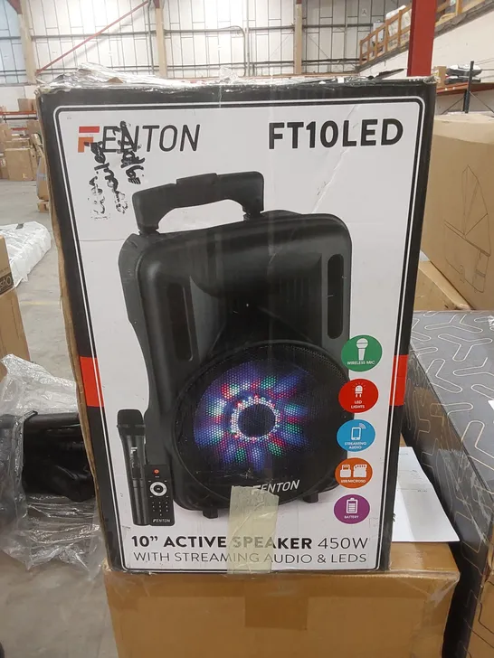 BOXED FENTON FT10LED 10" ACTIVE SPEAKER