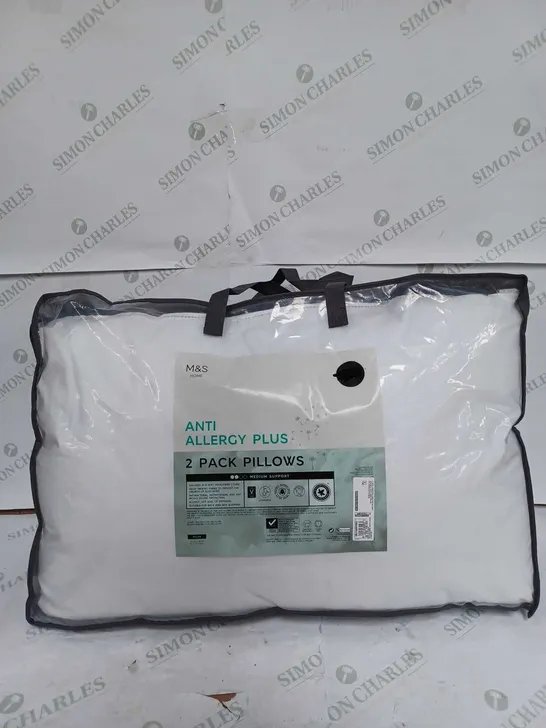 M&S ANTI ALLERGY PLUS 2 PACK OF PILLOWS