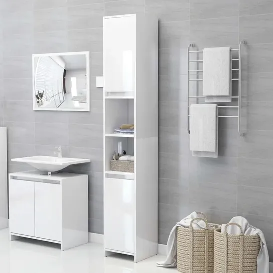 BOXED DORIVAL 30cm W X 183.5cm H X 30cm D FREE-STANDING TALL BATHROOM CABINET (1 BOX)