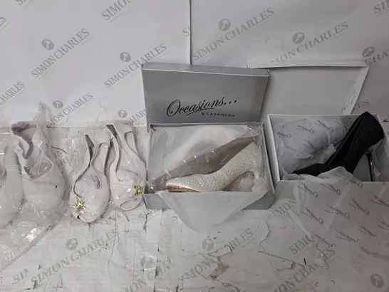 APPROXIMATELY 10 PAIRS OF ASSORTED BOXED AND UNBOXED SHOES TO INCLUDE SANDALS, AND TRAINERS 