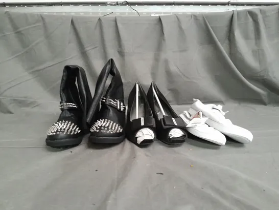 APPROXIMATELY 10 PAIRS OF ASSORTED WOMEN SHOES IN VARIOUS STYLES AND SIZES 