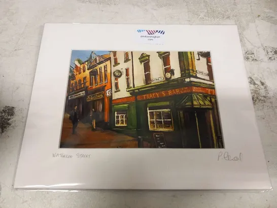 TWO SIGNED AND MOUNTED PAUL CAVANAGH PRINTS TO INCLUDE; WATERLOO STREET AND PEACE BRIDGE III