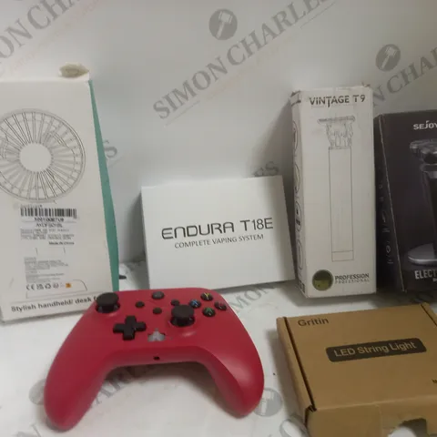 BOX OF APPROXIMATELY 5 ASSORTED ITEMS TO INCLUDE handheld fan, shaver, game controller etc