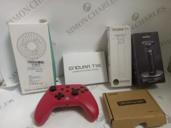 BOX OF APPROXIMATELY 5 ASSORTED ITEMS TO INCLUDE handheld fan, shaver, game controller etc