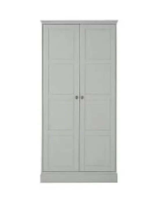 BOXED DARCY 2 DOOR WARDROBE LIGHT GREY (1 OF 2 BOXES ONLY)