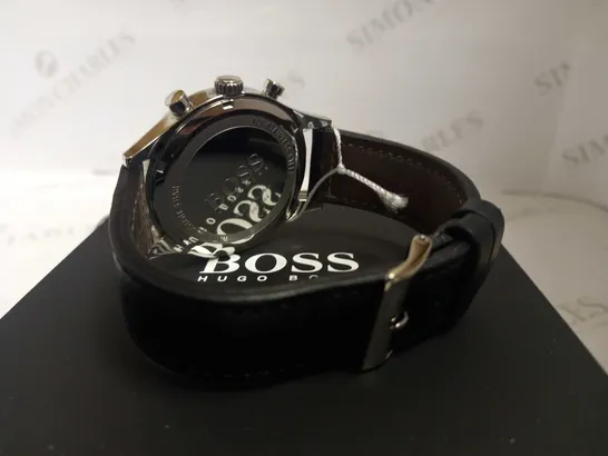 HUGO BOS METRONOME CHRONOGRAPH DIAL LEATHER STRAP WATCH RRP £249